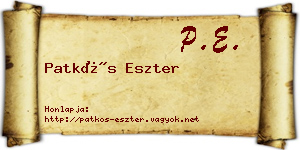 Patkós Eszter névjegykártya
